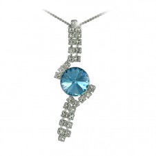 Štrasový náhrdelník Rivoli Aquamarine