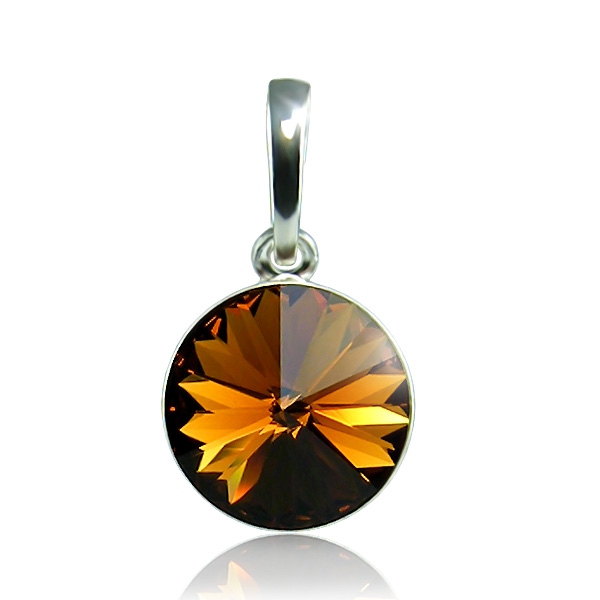Stříbrný náhrdelník Rivoli Smoked Topaz Ag