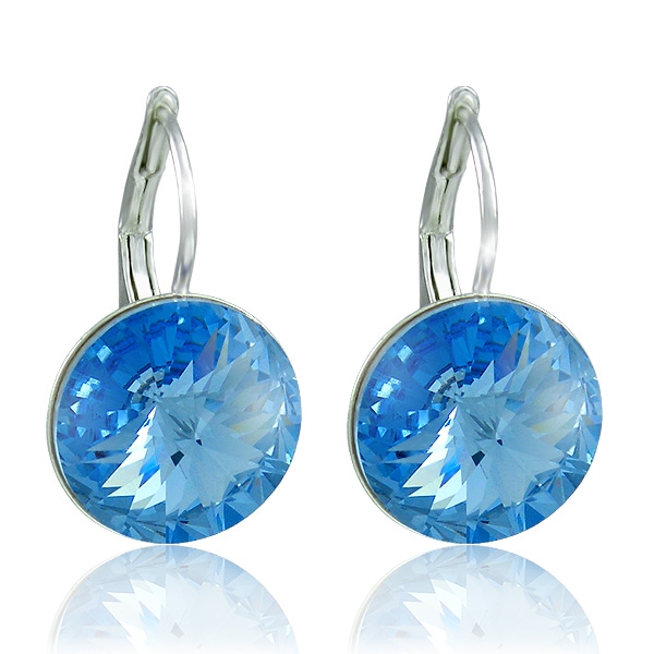 Náušnice Rivoli Light Sapphire - Postříbřené náušnice z bižuterního kovu