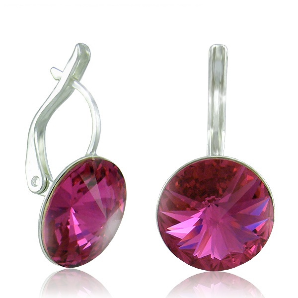 Náušnice Rivoli Fuchsia - Celostříbrné náušnice Ag 925/1000