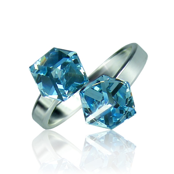 Prsten Kostka Aquamarine - Velikost prstenu - 57