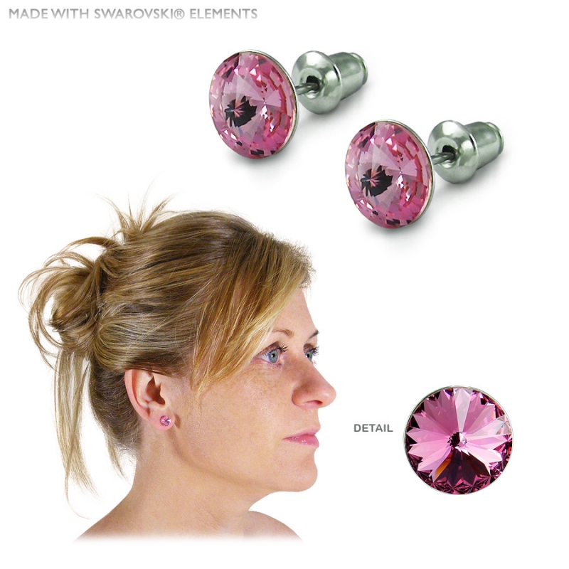 Náušnice Rivoli Light Rose 8 mm