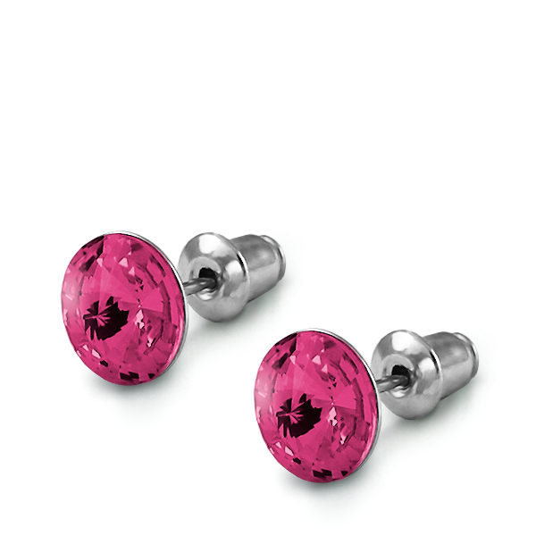 Náušnice Rivoli Fuchsia 8 mm