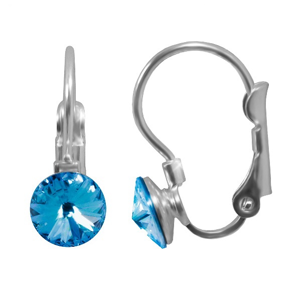 Náušnice Rivoli Dětské - Aquamarine-modrá