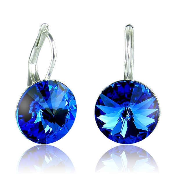 Náušnice Rivoli Sapphire - Postříbřené náušnice z bižuterního kovu