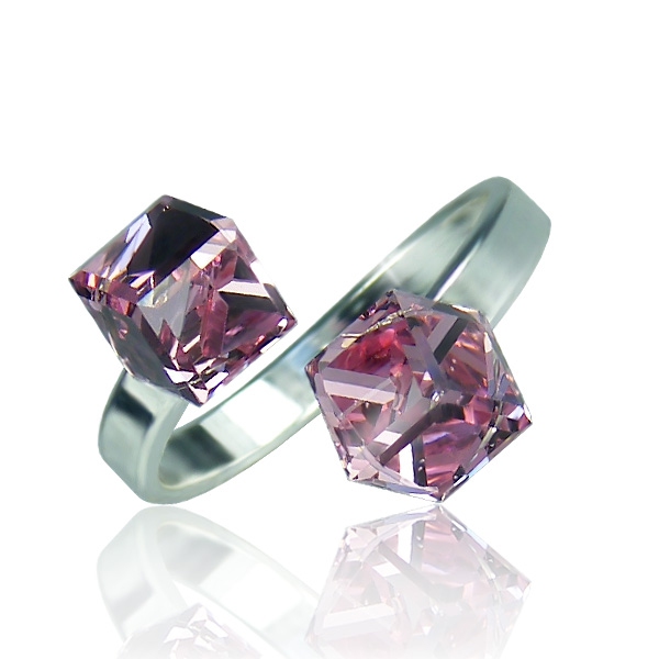 Prsten Kostka Light Rose - Velikost prstenu - 54