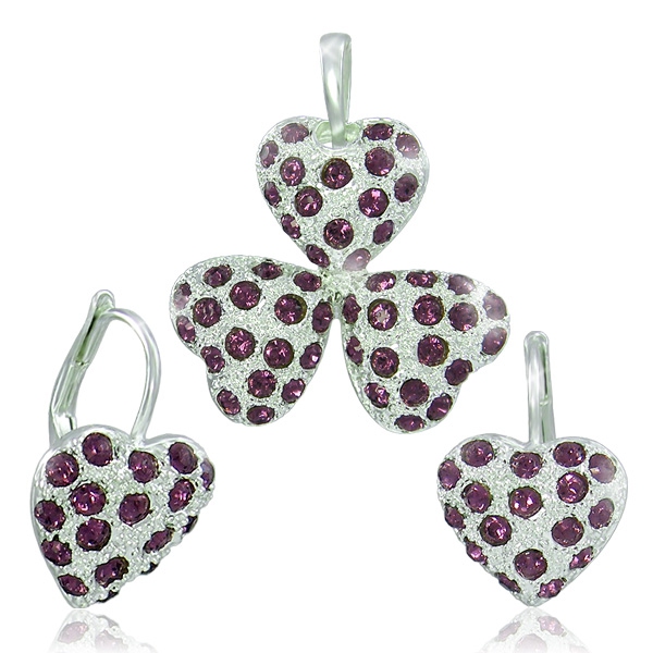 Souprava Srdíčka Amethyst