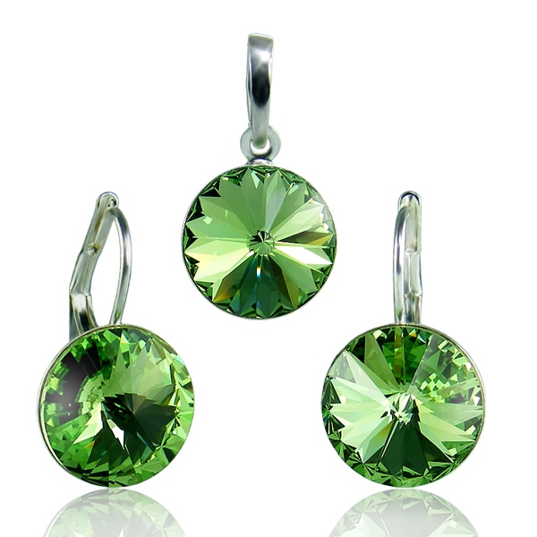 Souprava Rivoli Peridot - Celostříbrná souprava - materiál stříbro Ag 925/1000