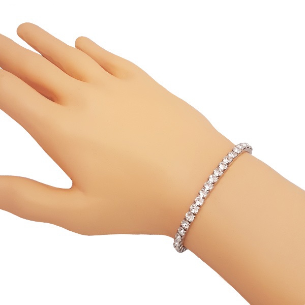 Náramek natahovací štrasový - Crystal-čirá