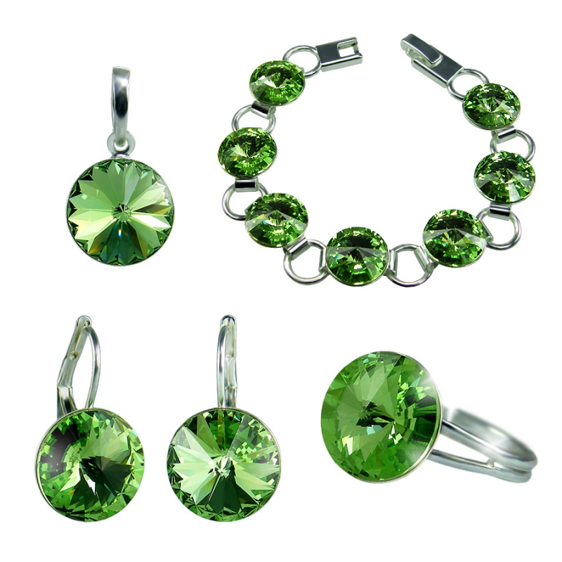 Set Rivoli Peridot - Nepožaduji prodloužit náramek - délka 17,5 cm