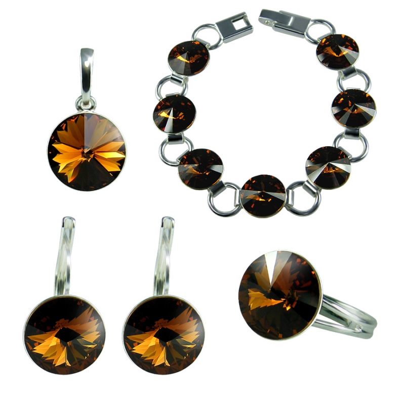 Set Rivoli Smoked Topaz - Požaduji prodloužit náramek o 2 cm - délka 19,5 cm
