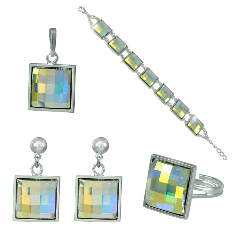 Set Čtverec Crystal AB