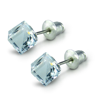 Náušnice Kostka Crystal