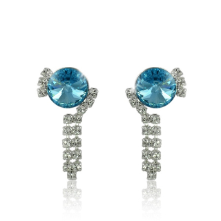 Štrasové náušnice Rivoli Aquamarine