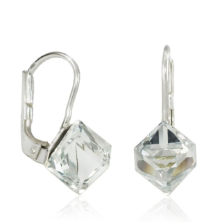 Náušnice Kostička Crystal Ag