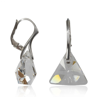 Náušnice Triangle Crystal Ag