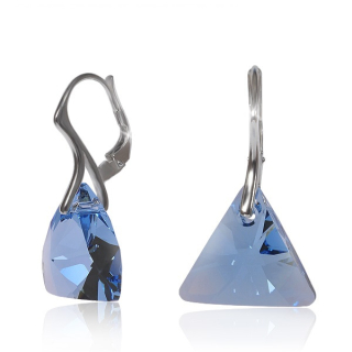 Náušnice Triangle Aquamarine Ag