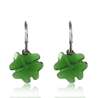 Náušnice Clover Dark moss green Ag