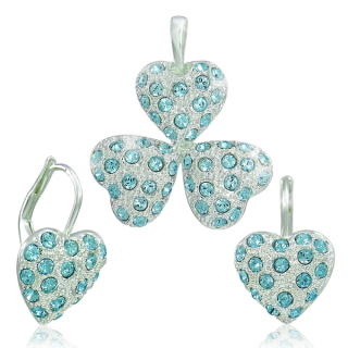 Souprava Srdíčka Aquamarine