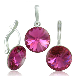 Souprava Rivoli Fuchsia - Celostříbrná souprava - materiál stříbro Ag 925/1000