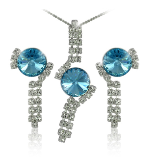 Štrasová souprava Rivoli Aquamarine