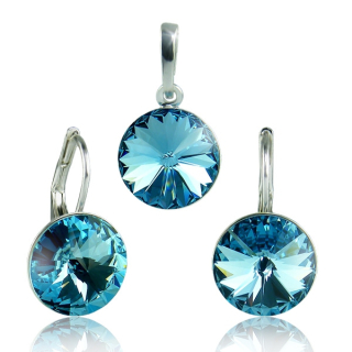 Souprava Rivoli Aquamarine - Celostříbrná souprava - materiál stříbro Ag 925/1000