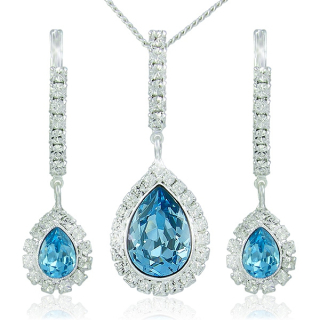 Štrasová souprava Avril Aquamarine