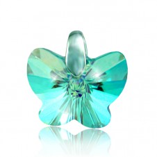 Náhrdelník Motýl Crystal Aquamarine Ag